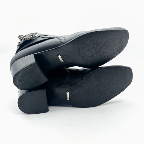 GUCCI Black Dionysus Elizabeth Ankle Boots Size 39.5 Heeled Leather Booties - Picture 8 of 12